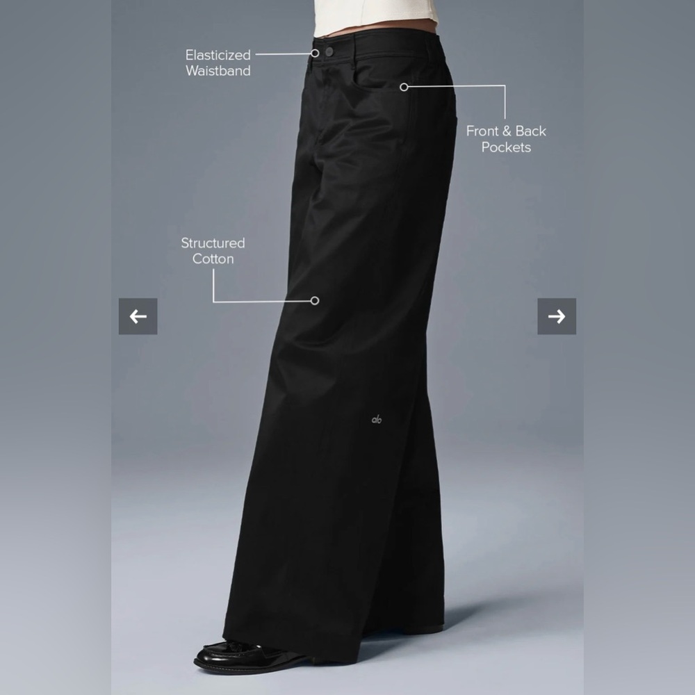 ALO Yoga Wanderlust Wide Leg Trouser Black Medium - NWT! - Picture 2 of 13